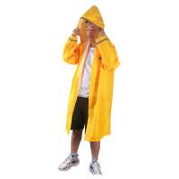 durable long cheap adult yellow waterproof impermeable mens raincoats with reflective strips