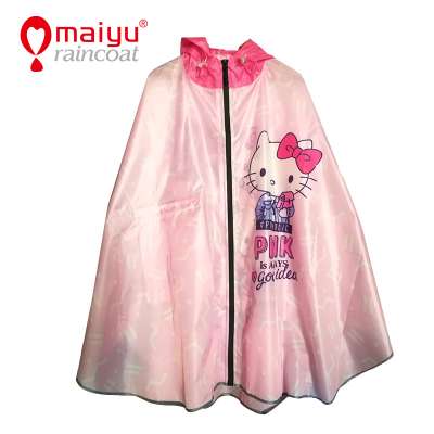 OEM 100% kids polyester raincoat girl rain poncho