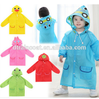 High quality cute kids/children raincoat rain poncho with customized logo