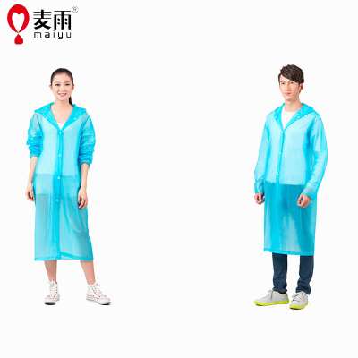 Chinese factory PVC Long raincoat with hooded,Five color for choice