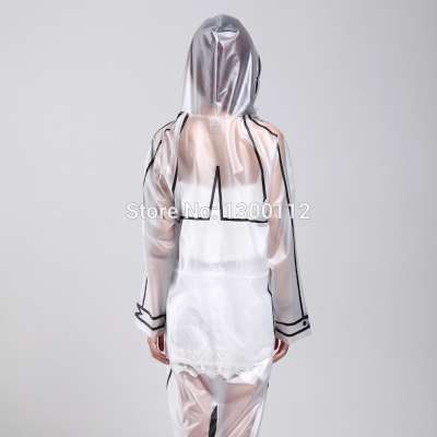 lady fashion clear eva long raincoat