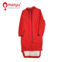 OEM waterproof poncho red fashion lady's rain jacket