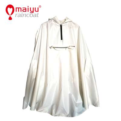 OEM fashionable long raincoat hooded raincoats with reflective