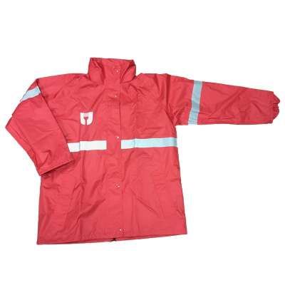 OEM Raincoat polyester jacket rain raincoat with reflective tape