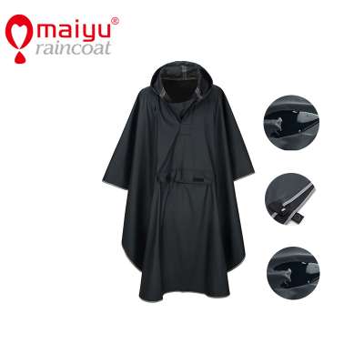 Maiyu custom logo printing knitted PU 100% waterproof rain poncho