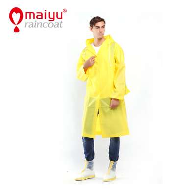 Customized EVA cycling Impermeable rain poncho yellow longCustomized EVA cycling Impermeable raincoat